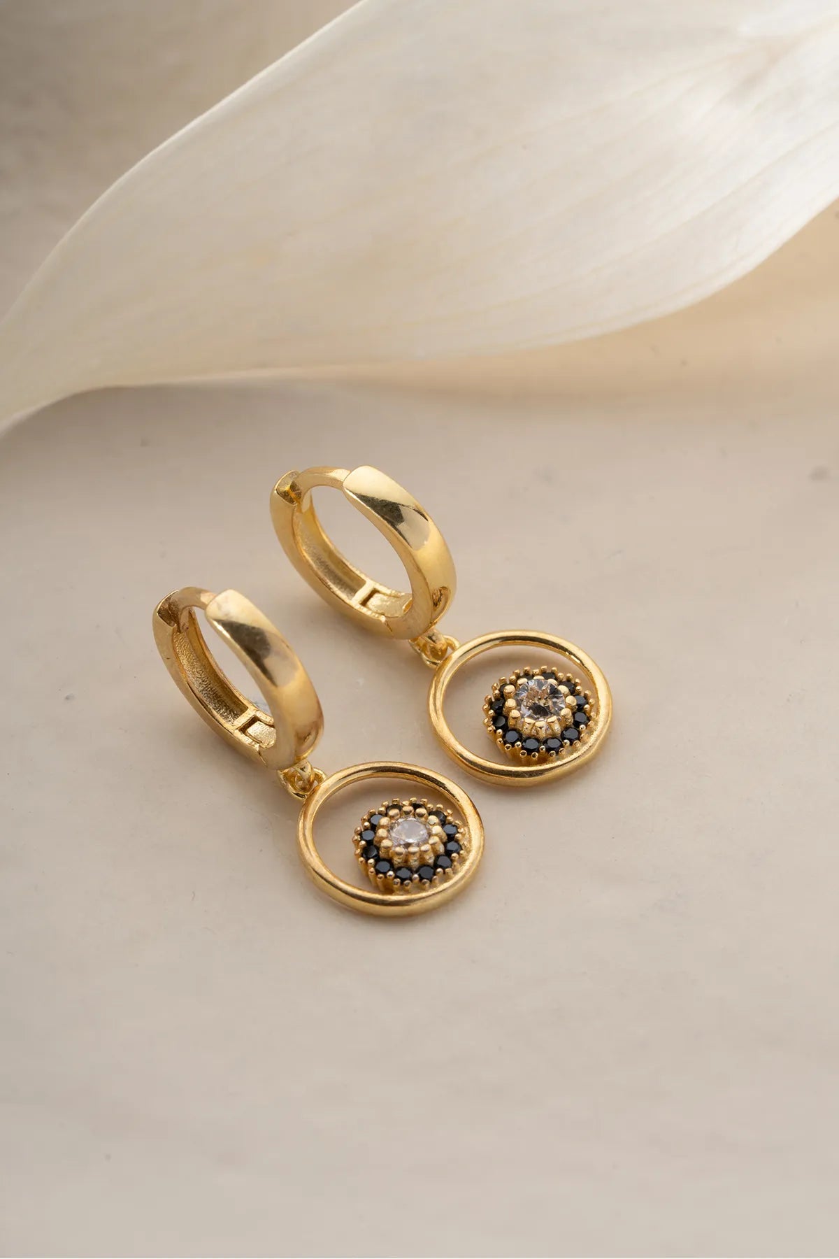 Blue Aura Nazar Creolen – 925er Silber