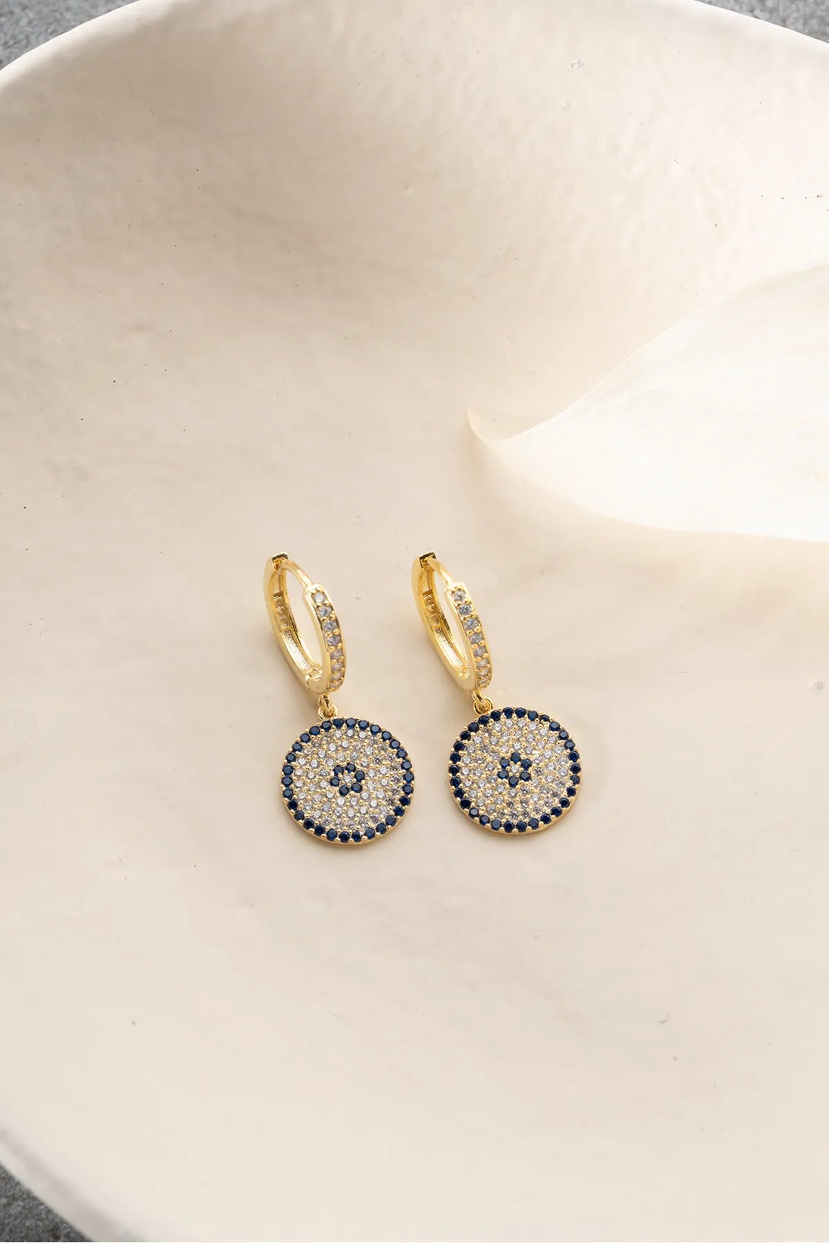 Boucles d'oreilles rondes Nazar Aura Nazar - 925 argent sterling