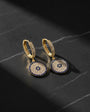 Blue Aura Evil Nazar Round Earrings - 925 Sterling Silver