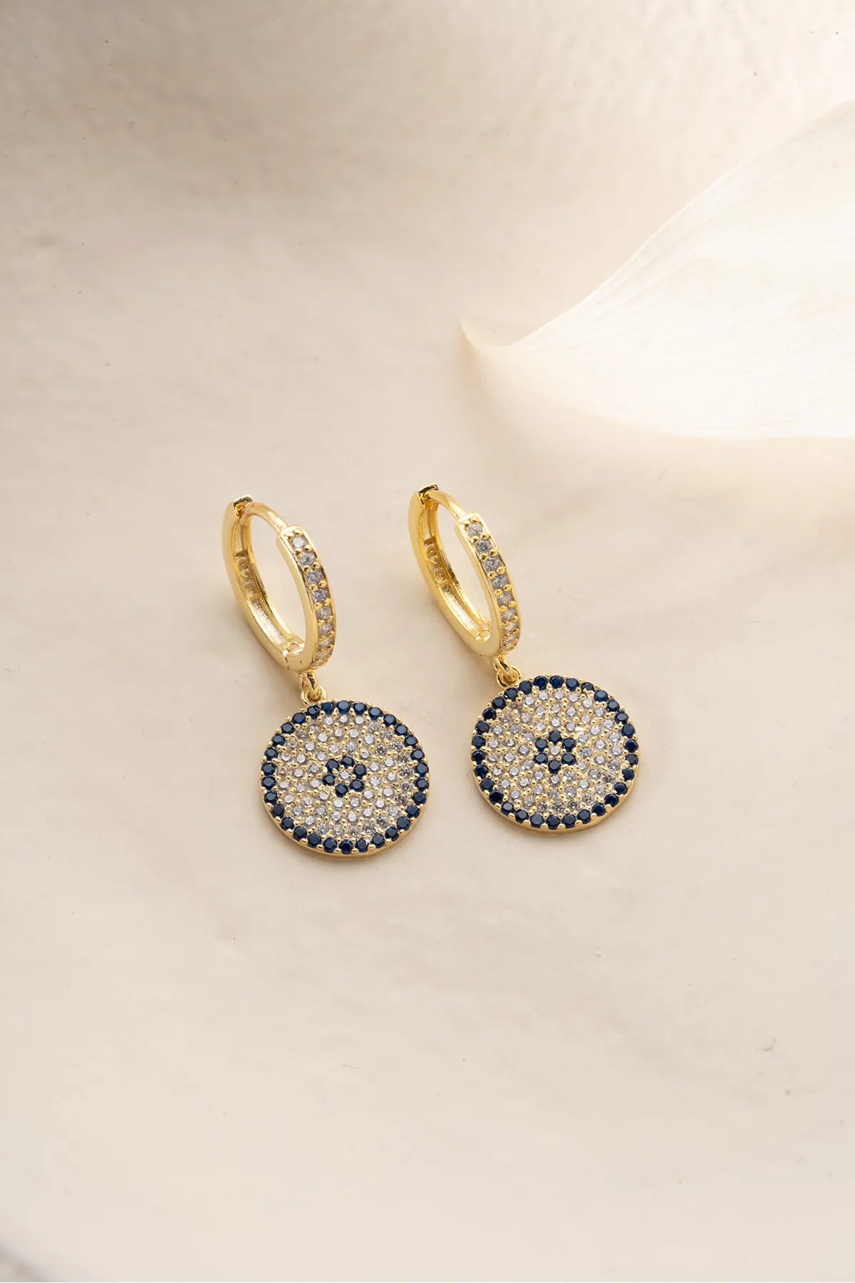 Boucles d'oreilles rondes Nazar Aura Nazar - 925 argent sterling