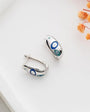 Nazar Ring Earrings - 925 Sterling Silver - Blue Aura
