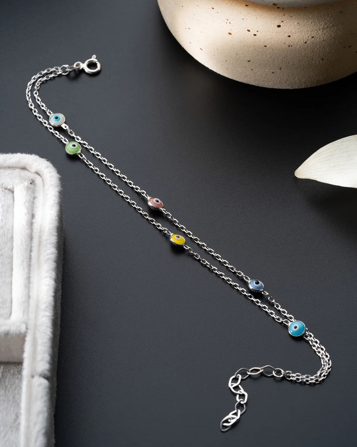 Colorful Eye Bracelet - 925 Silver - Blue Aura