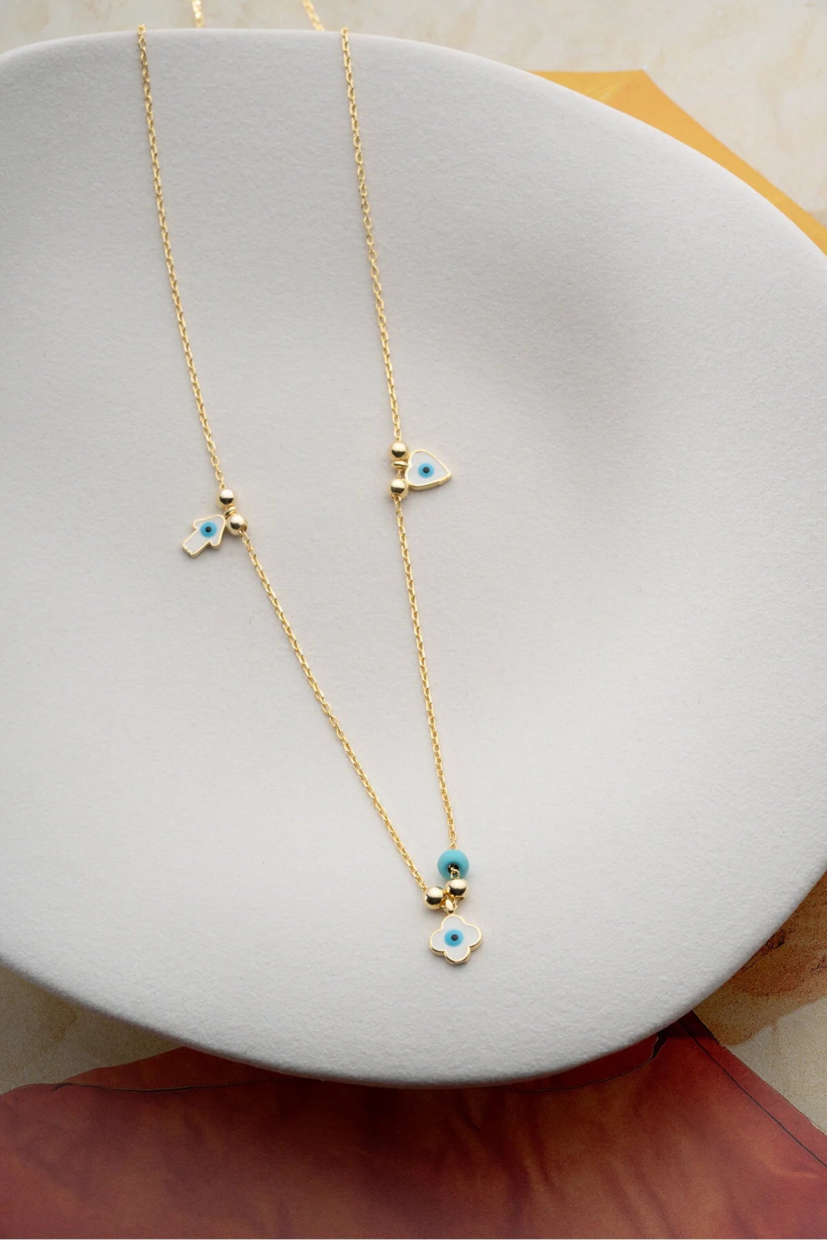 925 Ayar Gümüş Nazarlı Şans Kolye– Blue Aura