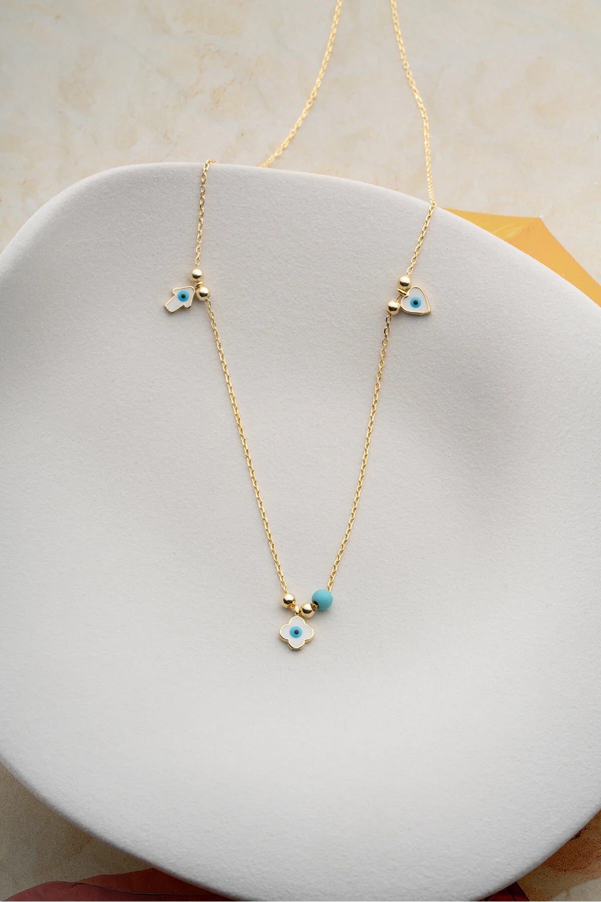 925 Ayar Gümüş Nazarlı Şans Kolye– Blue Aura