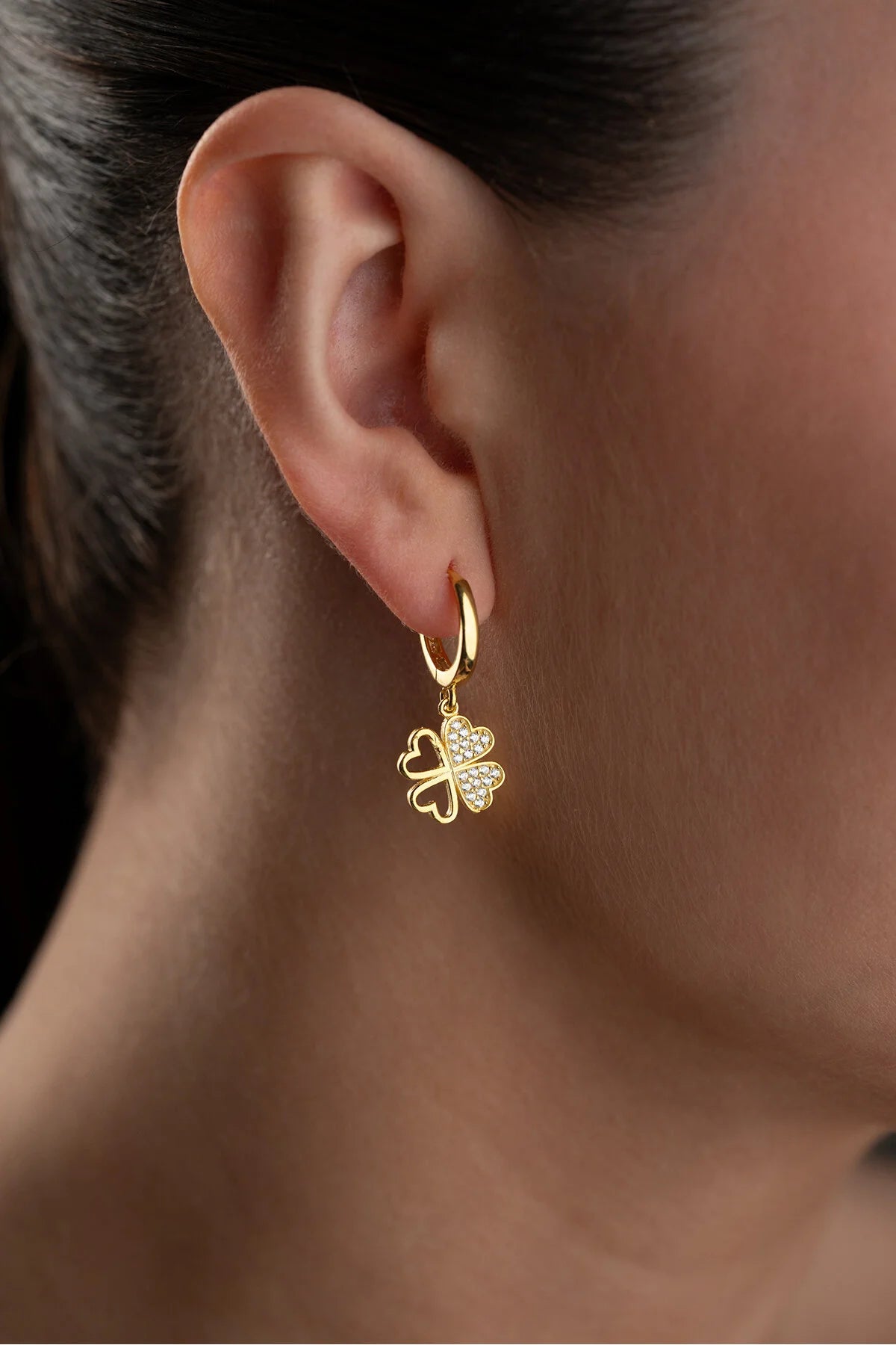 Yonca Küpe - 925 Ayar Gümüş