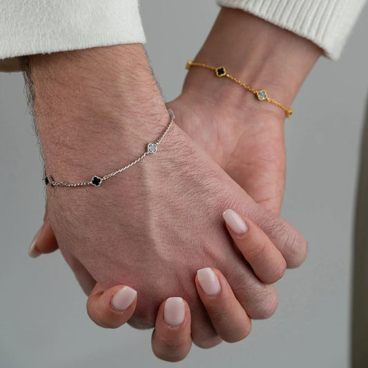 925 Ayar Gümüş Çift Yonca Bileklik