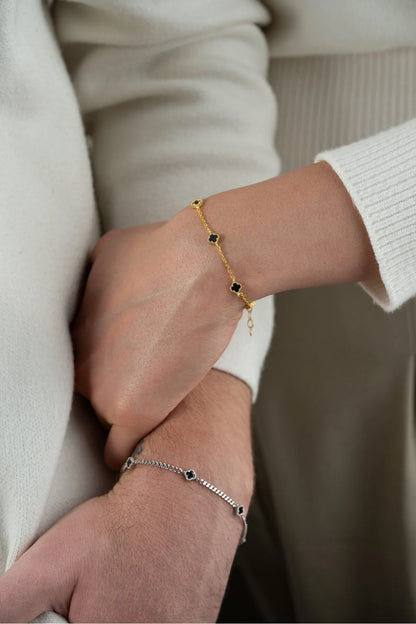 925 Ayar Gümüş Çift Yonca Bileklik