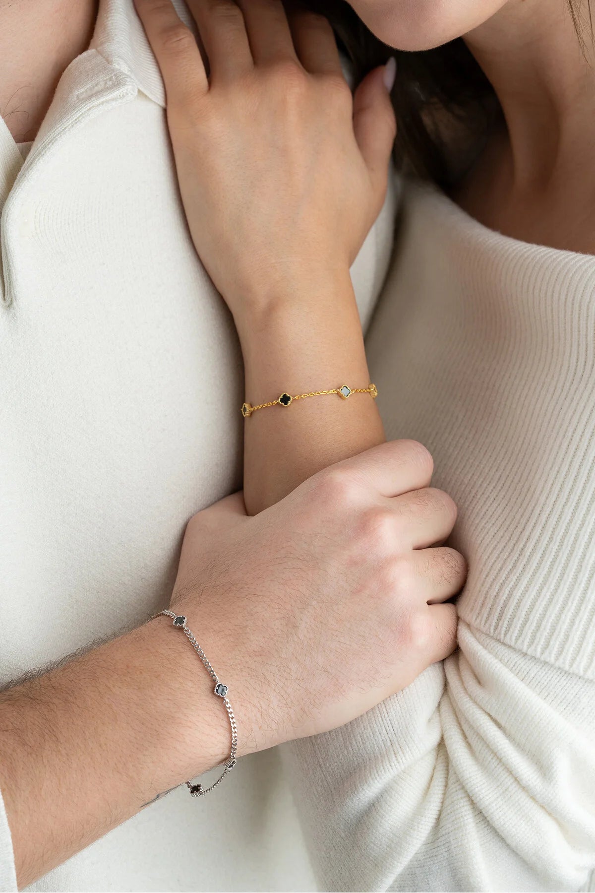 925 Ayar Gümüş Çift Yonca Bileklik