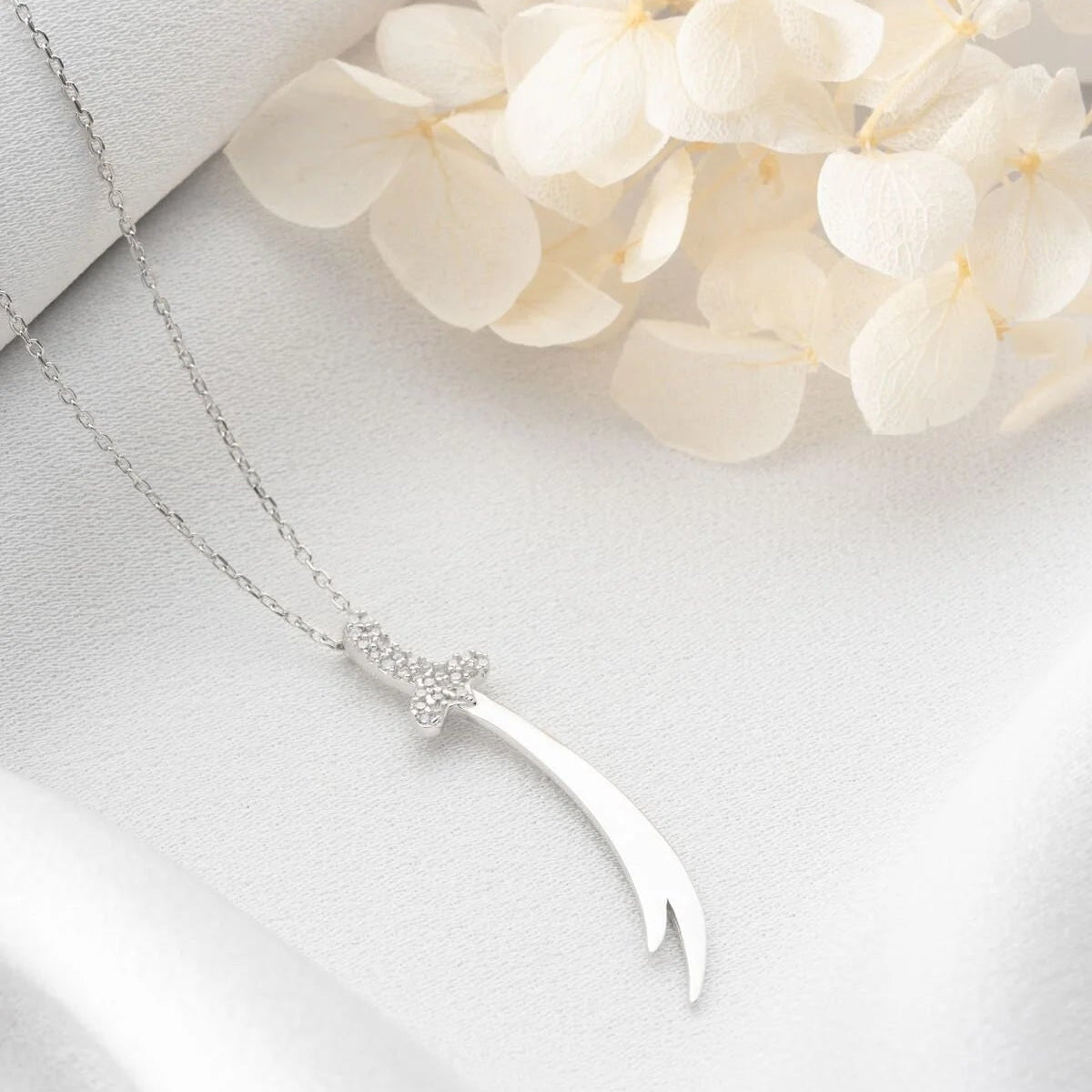 925 Ayar Gümüş Zülfikar Kılıcı Kolye -1