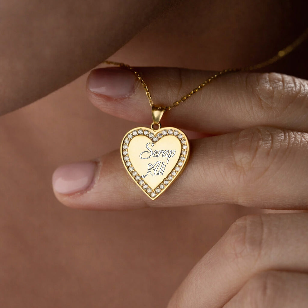 Kişiye Özel Kalpli İsimli Kolye