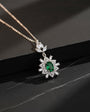 Emerald Green Stone Trend Necklace (925 Sterling Silver)