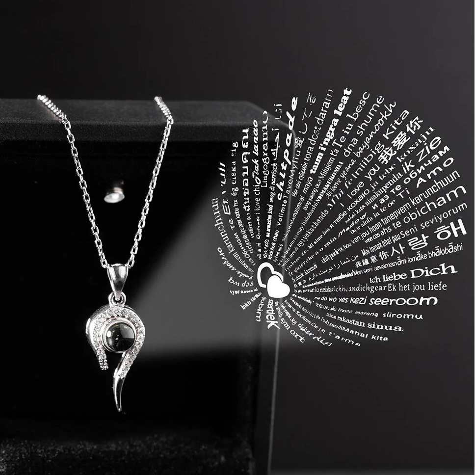 „Ich liebe dich“ 100 Sprachen Halskette (925 Silber)