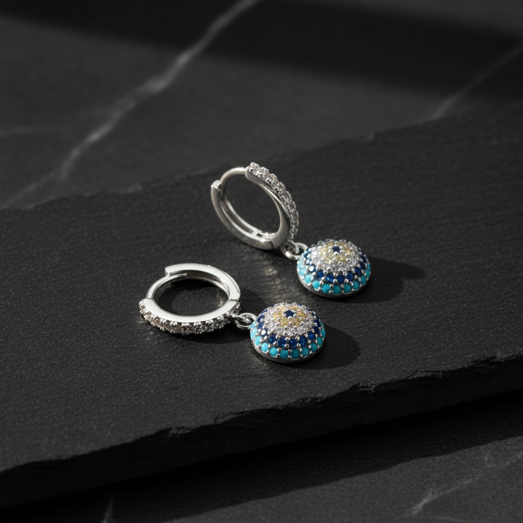 Nazar Sallantılı Küpe Blue Aura