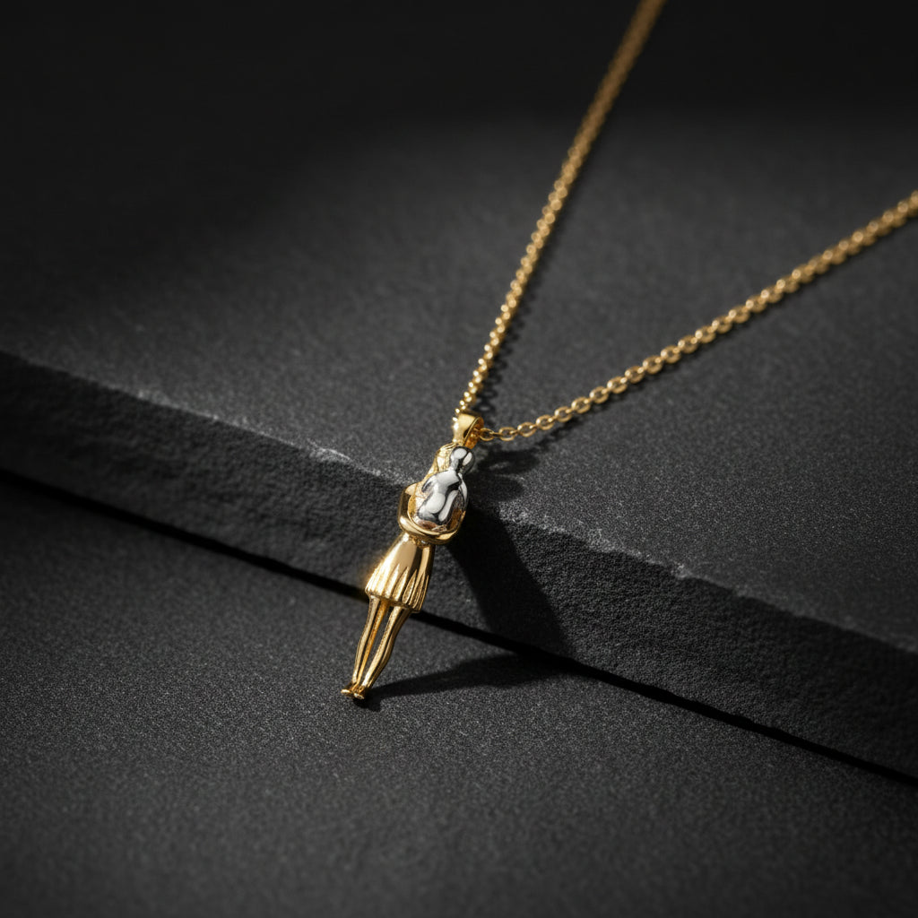 Mother Baby Women Necklace 925 Silver