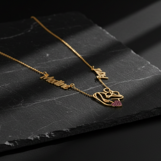 Anneler Günü İsim Yazılı Anne Bebek Kolye