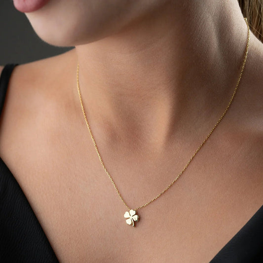 925 Ayar Gümüş Minimal Yonca Kolye