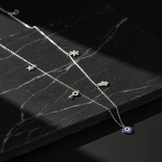 Nazarlı Şans Kolye– Blue Aura