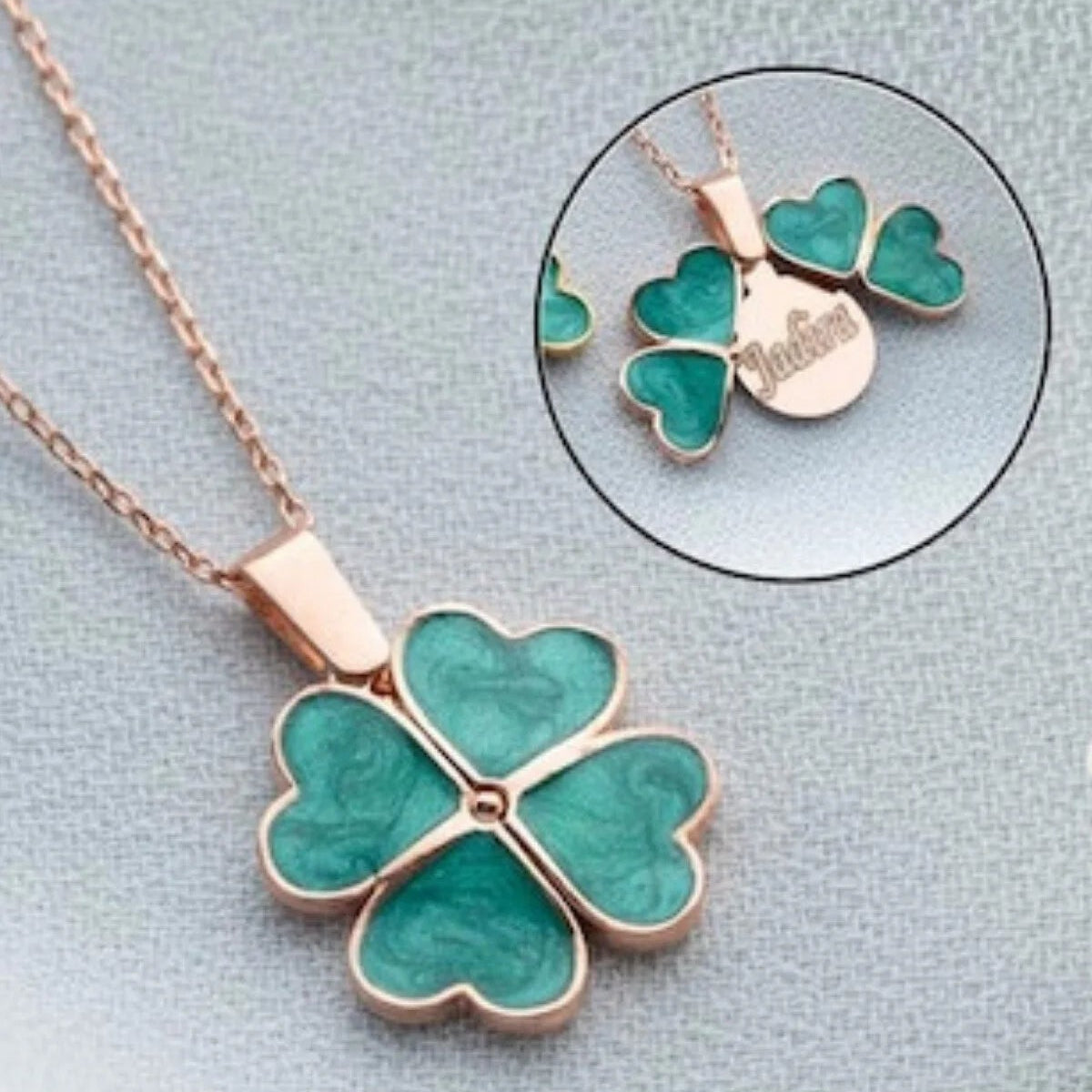 Personalized Clover Silver Necklace