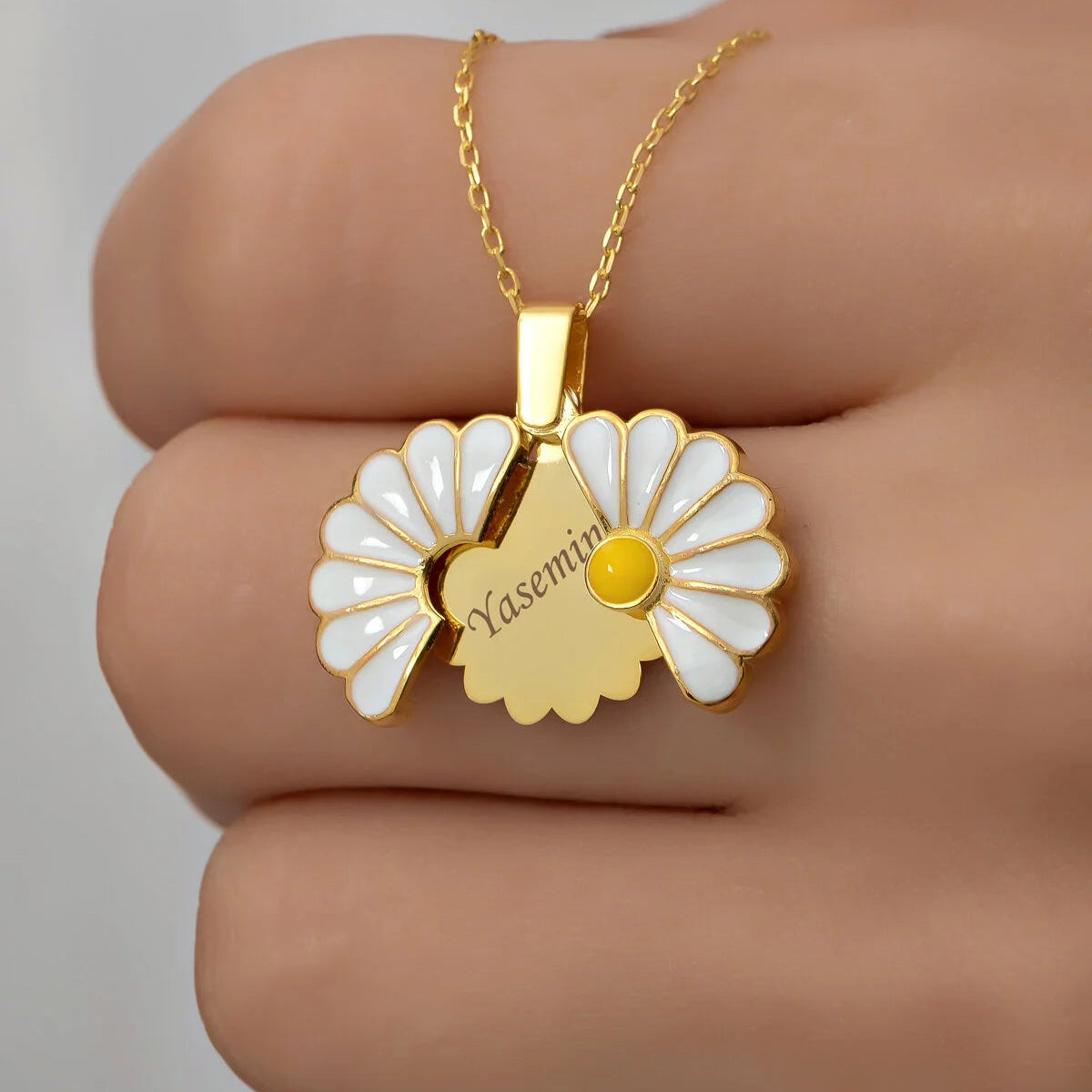 Kişiye Özel Papatya İsim Kolye