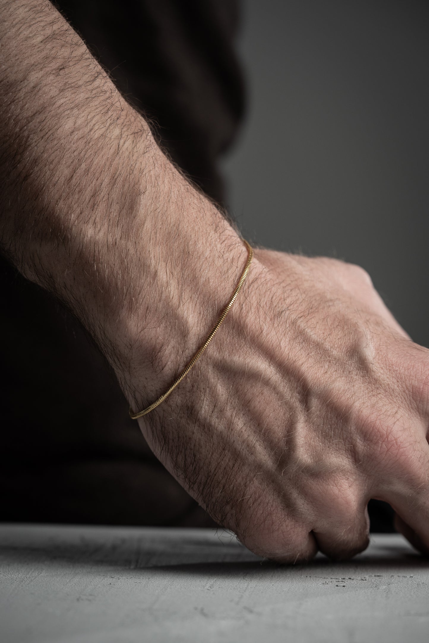 Auren Slim – Erkek Gold 925 Ayar Gümüş Bileklik