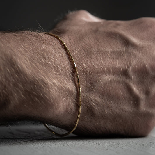 Auren Slim – Erkek Gold 925 Ayar Gümüş Bileklik