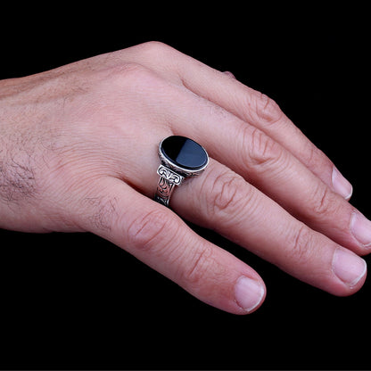 925 Sterling Silver Onyx Ring