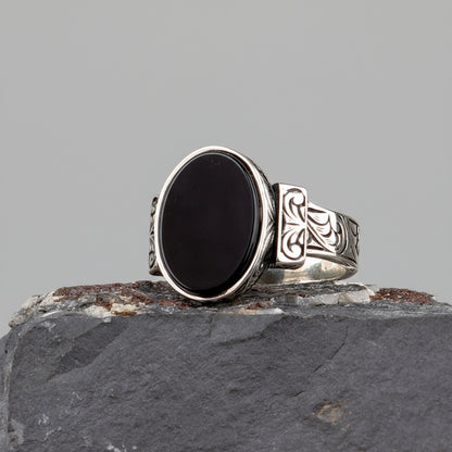 925 Sterling Silver Onyx Ring