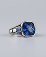 925 Sterling Silver Blue Stone Men's Ring