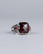 925 Sterling Silver Red Stone Men's Ring