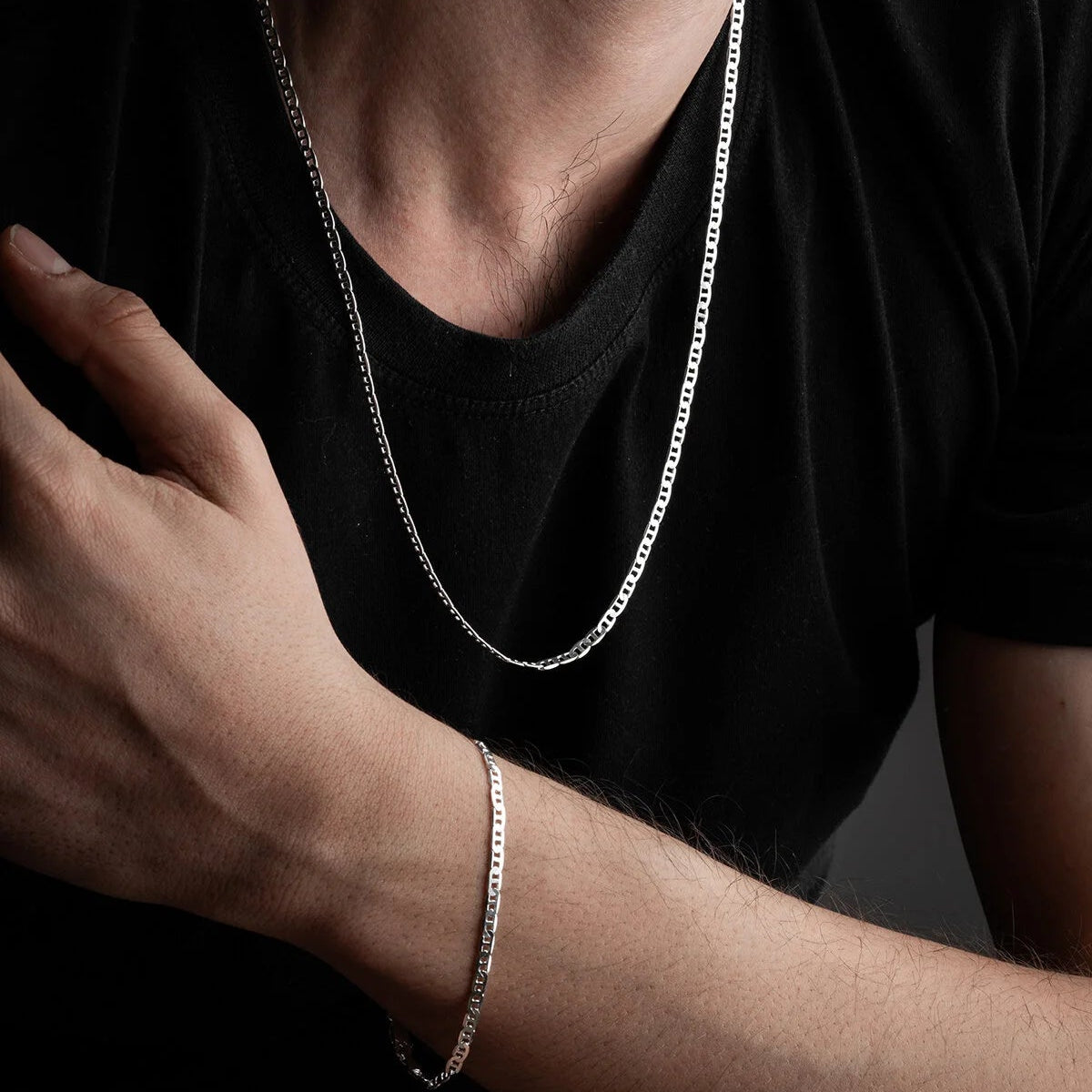 Panzerketten-Set Halskette & Armband | 925 Silber