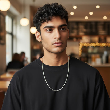 Halskette aus 925er Sterlingsilber für Herren (60 cm)