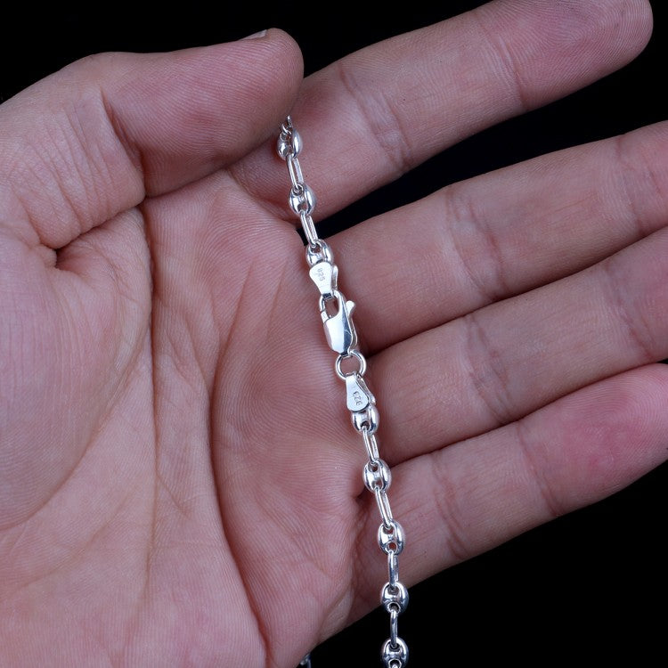 925 Sterling Silver Sailor Model Men's Chain