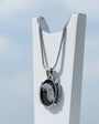 925 Sterling Silver Eagle Necklace with Micro Stone Frame