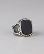 Men's 925 Sterling Silver Ring with Onyx Stone