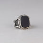 Herrenring aus 925er Silber mit Onyx-Stein