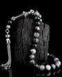 Gray Tiger Eye Prayer Beads with 925 Silver Tassel