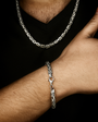 925 Sterling Silver King Chain Necklace & Bracelet Set
