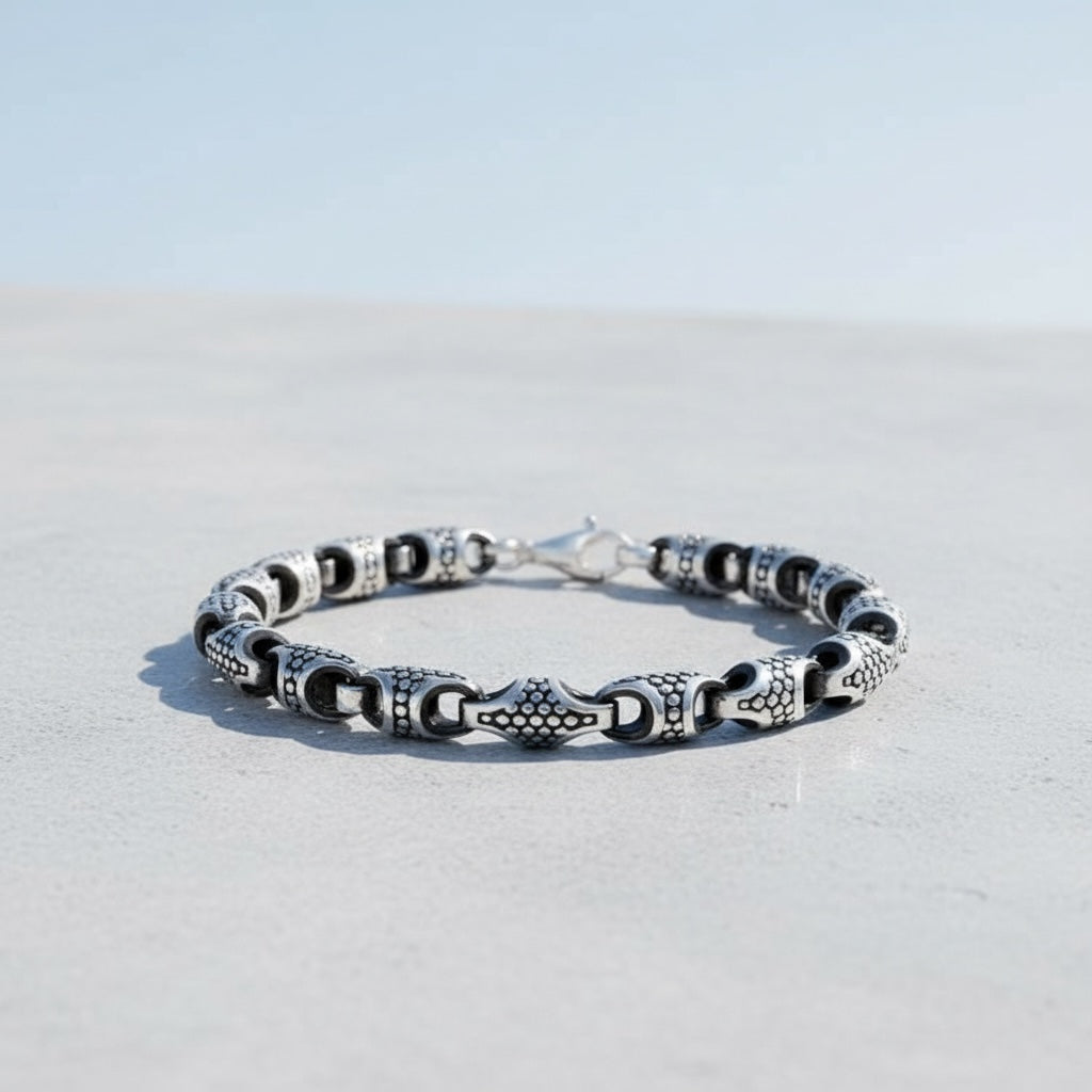 925 Ayar Gümüş Dark Scale Erkek Bileklik