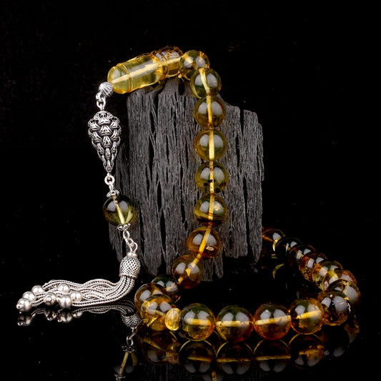 Fosil Damla Kehribar Tesbih Fizyon Model