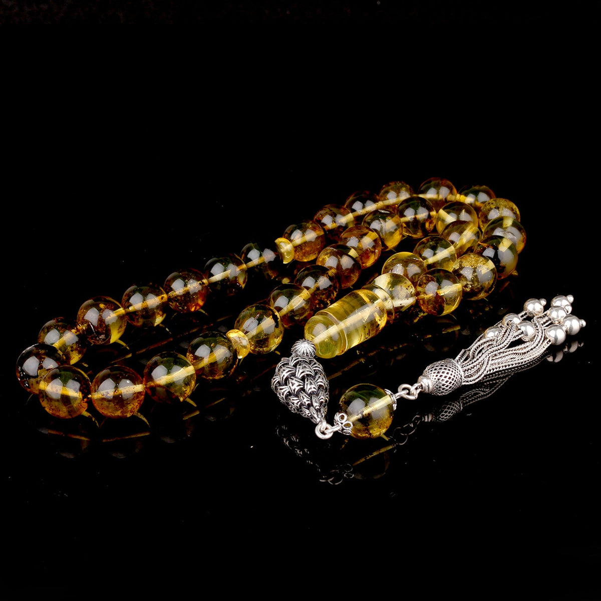 Fossil Drop Amber Prayer Beads Fizyon