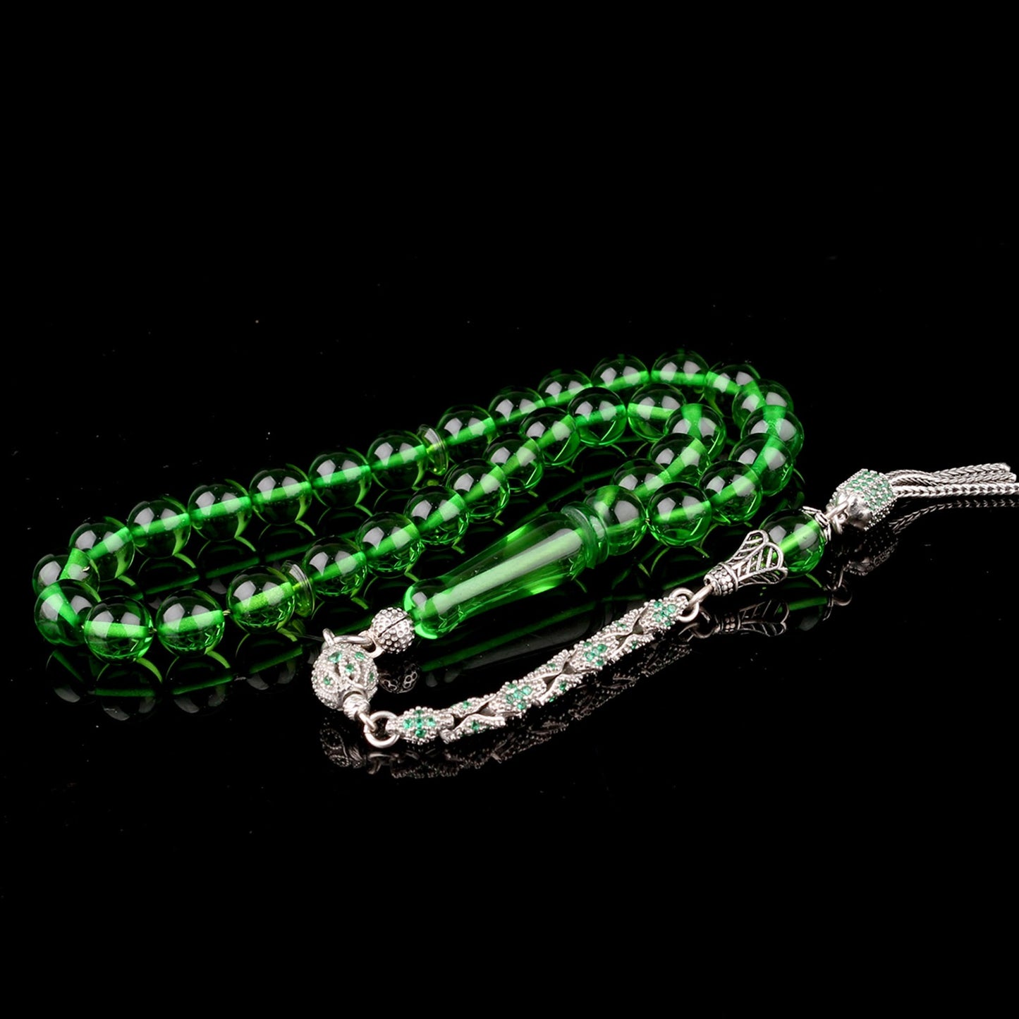 Yeşil Damla Kehribar Tesbih