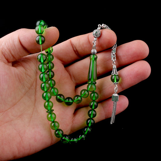 Yeşil Damla Kehribar Tesbih