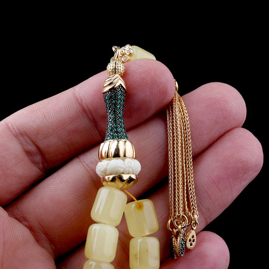 Kapsül Kesim Karışık Damla Kehribar Tesbih