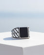 925 Sterling Silver Men's Ring with Onyx Stone