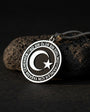 Crescent Star Silver Necklace with Inscription