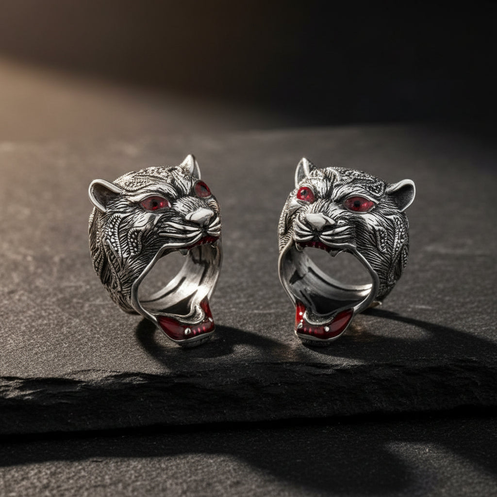 Tiger Silver Ring