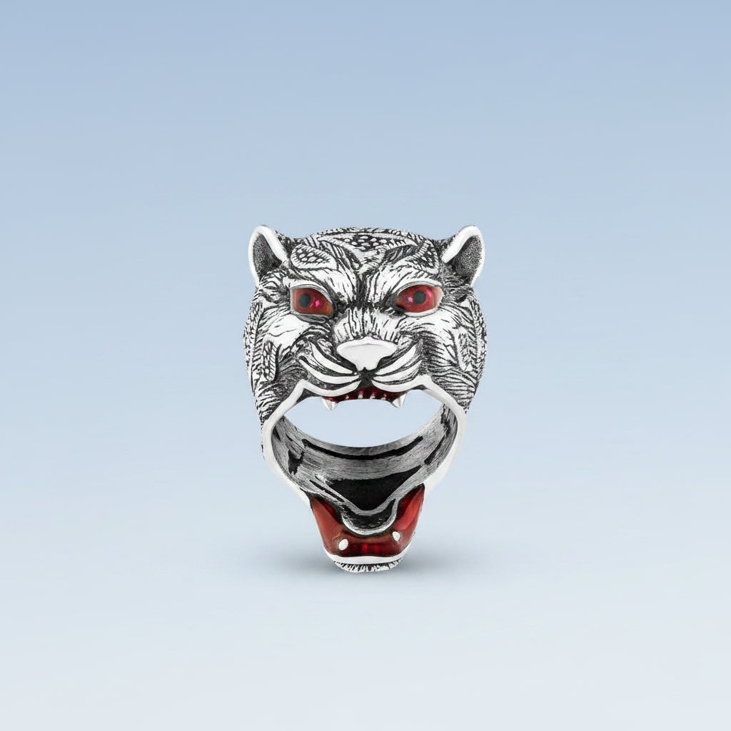 Tiger Silver Ring