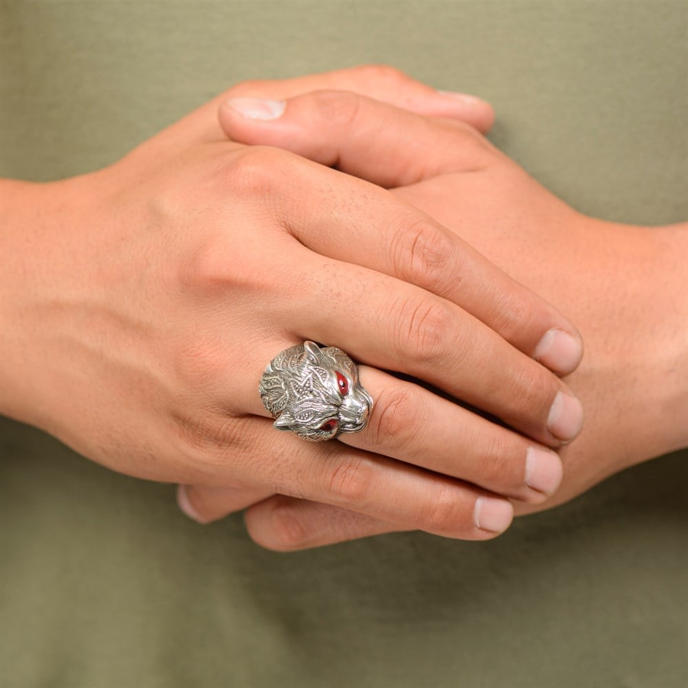 Tiger Silver Ring