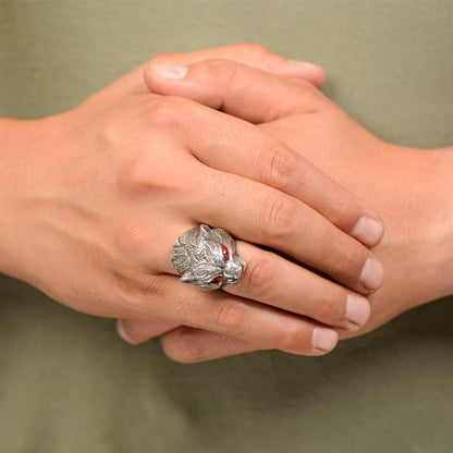 Tiger Silver Ring