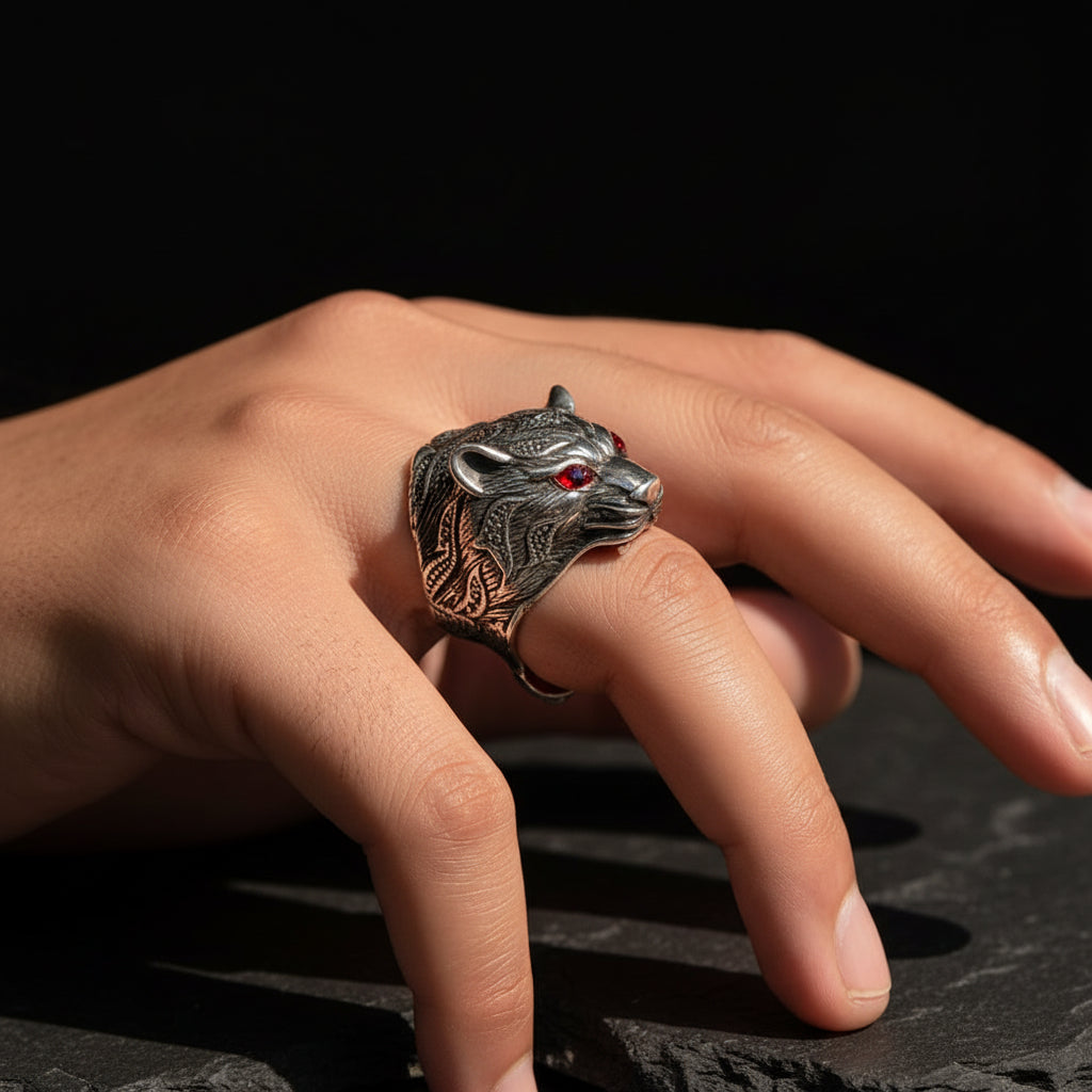 Tiger Silver Ring